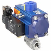 Dynaquip P2S23AJSR05210A Pneumatically Actuated Two-Way Ball Valve 1/2 in, Stainless Steel, FNPT x FNPT