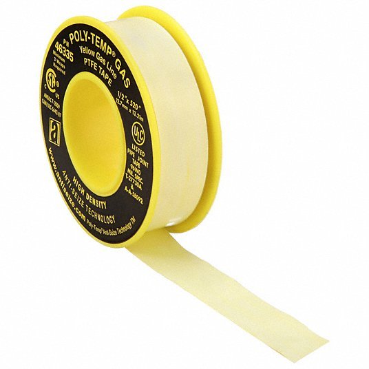 Anti-Seize 46335A Thread Sealant Tape POLY-TEMP® GAS (XHD), Extra HD, 1/2 in x 43 ft, Yellow