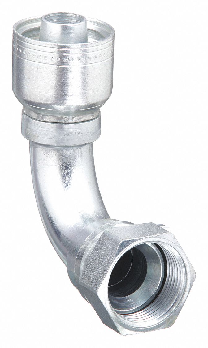 Aeroquip 1AA6FJB4 Hydraulic Crimp Fitting, 9/16 in x 1/4 in, Female Genderless, Female JIC Threaded x Crimp