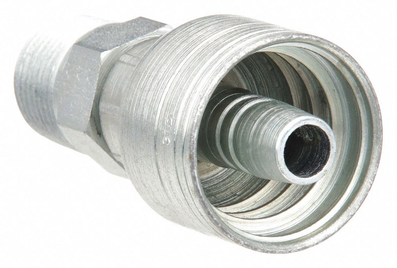 Aeroquip 1AA6MP8 Hydraulic Crimp Fitting, 3/8 in 1/2 in, Male Genderless, Male NPTF Threaded x Crimp, Rigid
