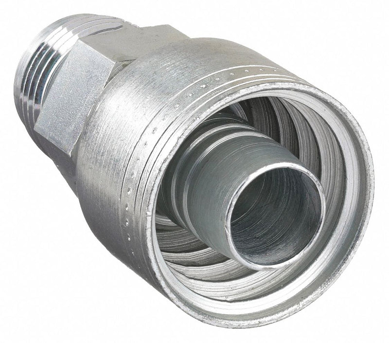 Aeroquip 1AA12MJ12 Hydraulic Crimp Fitting, 1 1/16 in x 3/4 in, Male Genderless, Male JIC Threaded x Crimp