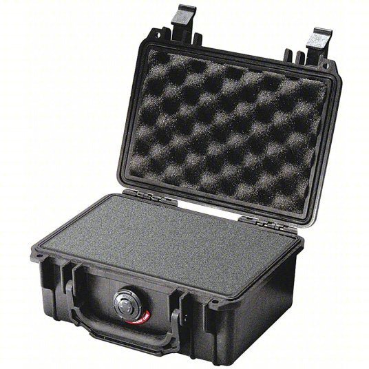 Pelican 1120 Protective Case 4 3/4 in x 7 1/4 in Inside, Black, Foam Included, No Wheels, Plastic/Rubber