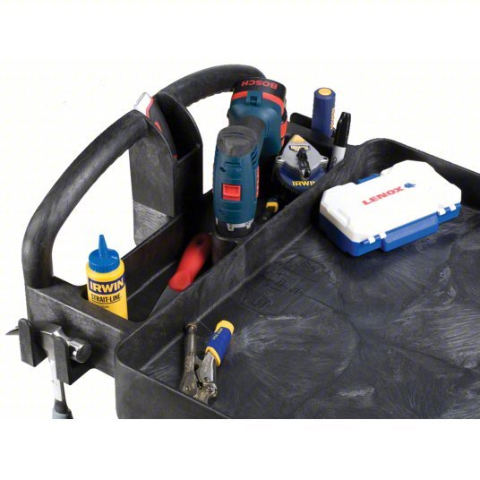 Brute FG452088BLA Utility Cart with Deep Lipped Plastic Shelves 500 lb Load Capacity, 36-3/8 in x 25 in, Black