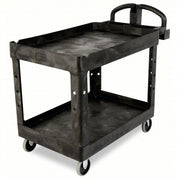 Brute FG452088BLA Utility Cart with Deep Lipped Plastic Shelves 500 lb Load Capacity, 36-3/8 in x 25 in, Black