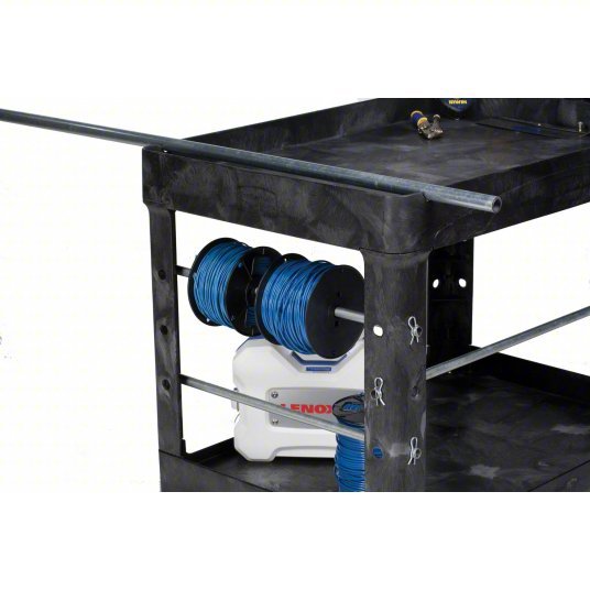 Brute FG452088BLA Utility Cart with Deep Lipped Plastic Shelves 500 lb Load Capacity, 36-3/8 in x 25 in, Black