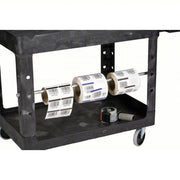 Brute FG452088BLA Utility Cart with Deep Lipped Plastic Shelves 500 lb Load Capacity, 36-3/8 in x 25 in, Black