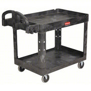 Brute FG452088BLA Utility Cart with Deep Lipped Plastic Shelves 500 lb Load Capacity, 36-3/8 in x 25 in, Black