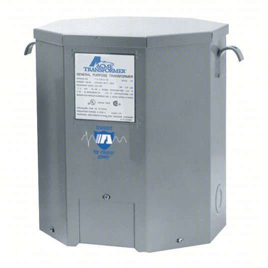 Acme T2535173S Single Phase Transformer 240V AC/480V AC, 120V AC/240V AC, Wall, Aluminum, Single