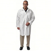 Kimberly-Clark 10019 Disposable Lab Coat SMMMS, Mandarin Collar, Snaps Closure, 2 Pockets, Open Cuff, M