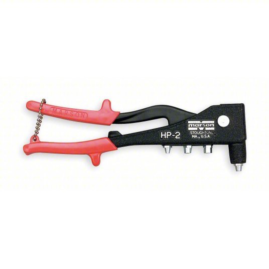 Marson HP-2 Rivet Tool Blind, Fits 3/32 in, 1/8 in, 5/32 in, 3/16 in Rivet Dia, Interchangeable Nosepieces