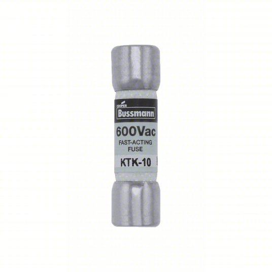Bussmann KTK-10 Fuse 10A Amps, 600V AC, 100kA at 600V AC, 1-1/2 in L x 13/32 in dia Fuse Size