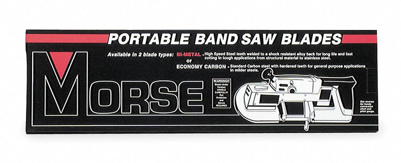 Morse ZWEP4418WGR Portable Band Saw Blade, 44-7/8 in L, 18 TPI, Bi-Metal, 1/2 in W x 0.020 in T, Stainless Steel Cut, 3 PK