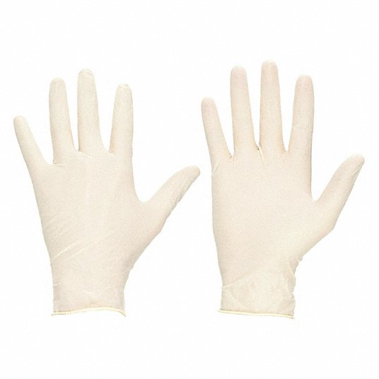 Touchntuff 69-318 Lightweight Latex Exam Gloves, Natural Rubber Latex, Powder Free, Natural, 100 PK