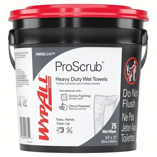 Wypall 91371 Hand Cleaning Wet Wipes, Heavy Duty Wet Towels, 75 Wipes Per Bucket, Citrus, Alcohol Free - Redwood.KV4YCR4