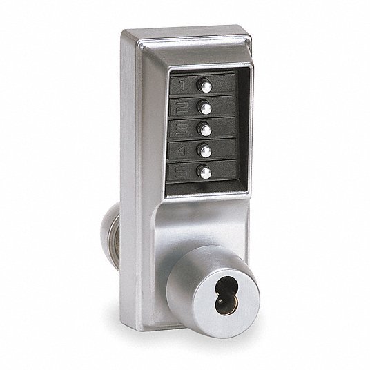 Kaba 1021-B-26D-41 Mechanical Push Button Lockset Knob, Entry with Key Override, Factory Left/Field Reversible