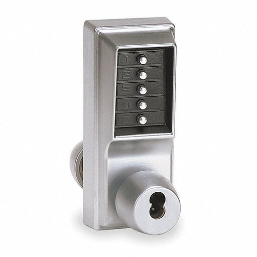 Kaba 1021-B-26D-41 Mechanical Push Button Lockset Knob, Entry with Key Override, Factory Left/Field Reversible