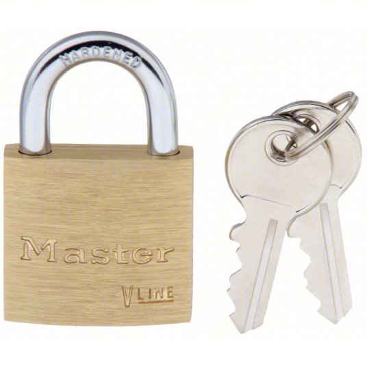 Master Lock 4130 Padlock 7/16 in Vertical Shackle Clearance, 3/8 in Horizontal Shackle Clearance, 3 Pin Pins, Steel
