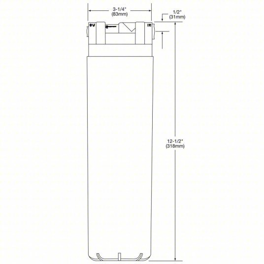 Elkay EWF172 Water Cooler Filter 1.5 gpm, 1,500 gal, 12 1/2 in Overall Ht, 3 1/4 in Dia
