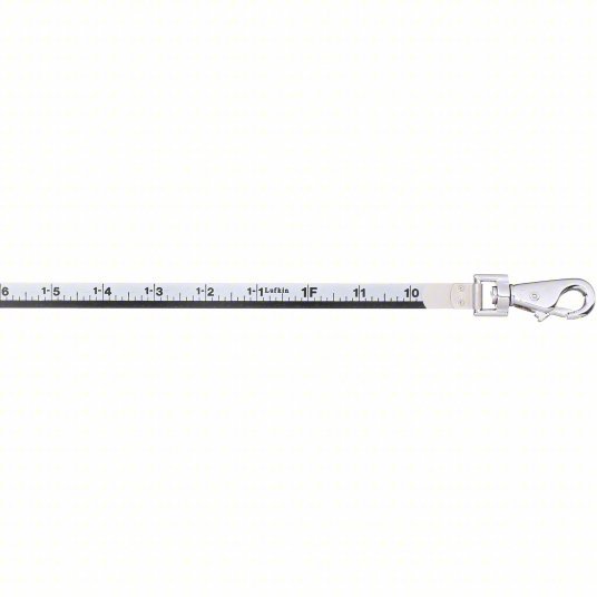 Lufkin CN1293SMEF59N Double Duty Oil Gauging Tape Measure 50 ft / 15 m, Swivel Snap Tip, Steel, Silver