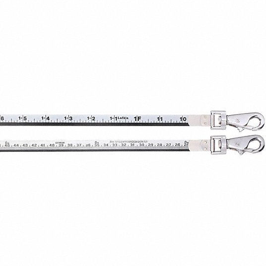 Lufkin CN1296SMEF59N Double Duty Oil Gauging Tape Measure 100 ft / 30 m, Swivel Snap Tip, Steel, Silver