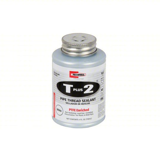 Rectorseal 23631 Pipe Thread Sealant T Plus 2, 4.8 fl oz, Brush-Top Can, White