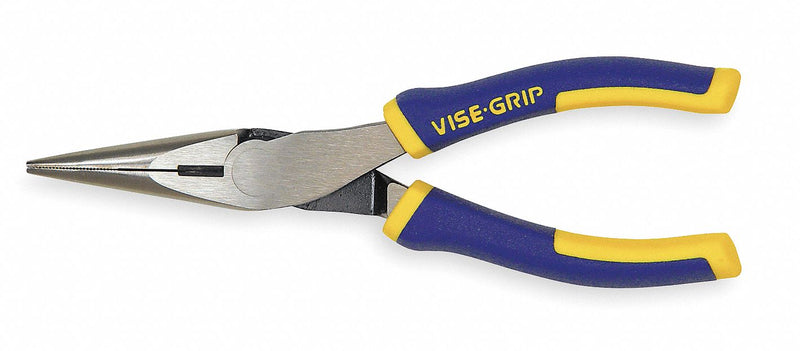 Irwin 2078216 Long Nose Plier, 1 1/4 in Max Jaw Opening, 6 in Overall Lg, 1 3/4 in Jaw Lg, 1/8 in Tip Wd, Serrated
