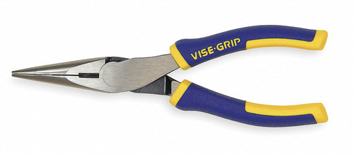 Irwin 2078216 Long Nose Plier, 1 1/4 in Max Jaw Opening, 6 in Overall Lg, 1 3/4 in Jaw Lg, 1/8 in Tip Wd, Serrated