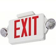Lithonia LHQM LED R HO Exit Sign with Emergency Lights White, 2 Faces, Red, LED, Ceiling/End/Wall, Nickel Cadmium, Round