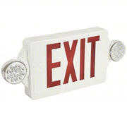 Lithonia LHQM LED R HO Exit Sign with Emergency Lights White, 2 Faces, Red, LED, Ceiling/End/Wall, Nickel Cadmium, Round