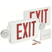 Lithonia LHQM LED R HO Exit Sign with Emergency Lights White, 2 Faces, Red, LED, Ceiling/End/Wall, Nickel Cadmium, Round
