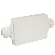 Lithonia LHQM LED R HO Exit Sign with Emergency Lights White, 2 Faces, Red, LED, Ceiling/End/Wall, Nickel Cadmium, Round