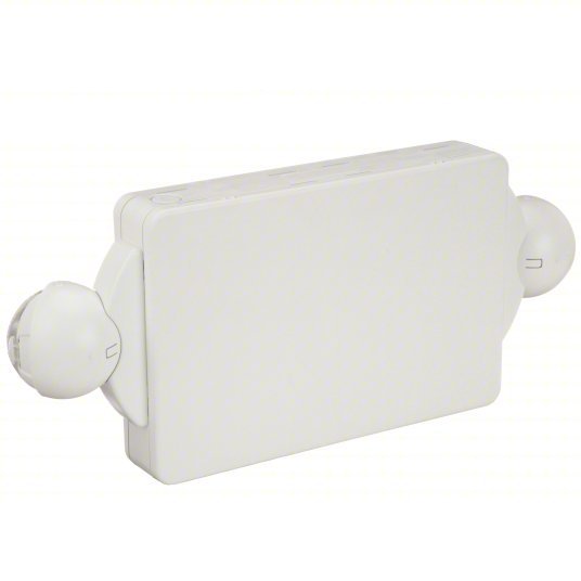 Lithonia LHQM LED R HO Exit Sign with Emergency Lights White, 2 Faces, Red, LED, Ceiling/End/Wall, Nickel Cadmium, Round