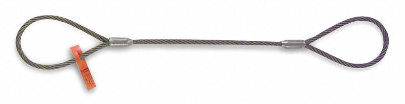 Lift-All 38IEEX6 Wire Rope Sling, 6 ft Length, 3/8 in Dia, 2,800 lb Vertical, Eye and Eye