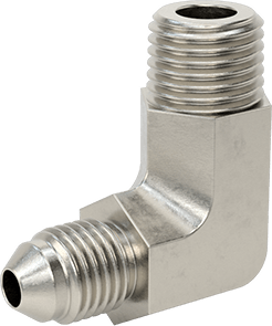 McMaster 50715K182 37 Degree Flared Fitting for Stainless Steel Tubing 90 Degree Adapter for 1/4" Tube OD x 1/4 NPT Male