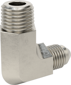 McMaster 50715K182 37 Degree Flared Fitting for Stainless Steel Tubing 90 Degree Adapter for 1/4" Tube OD x 1/4 NPT Male