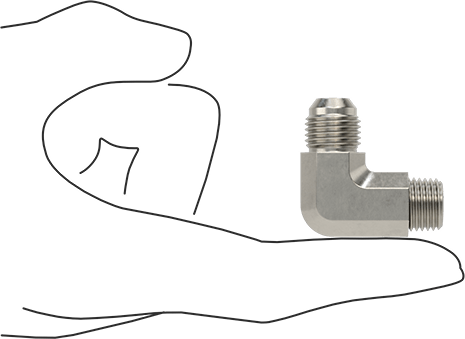 McMaster 50715K183 37 Degree Flared Fitting for Stainless Steel Tubing 90 Degree Adapter for 3/8" Tube OD x 1/4 NPT Male