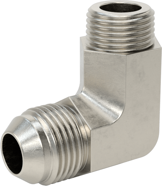 McMaster 50715K185 37 Degree Flared Fitting for Stainless Steel Tubing 90 Degree Adapter for 1/2" Tube OD x 3/8 NPT Male