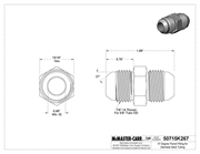 McMaster 50715K267 37 Degree Flared Fitting for Stainless Steel Tubing Straight Connector for 5/8" Tube OD