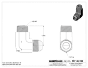 McMaster 50715K289 37 Degree Flared Fitting for Stainless Steel Tubing 90 Degree Adapter for 5/8" Tube OD x 1/2 NPT Male