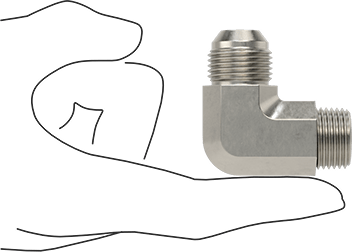 McMaster 50715K289 37 Degree Flared Fitting for Stainless Steel Tubing 90 Degree Adapter for 5/8" Tube OD x 1/2 NPT Male