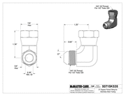 McMaster 50715K535 37 Degree Flared Fitting for Stainless Steel Tubing 90 Degree Swivel Adapter for 1/2" OD Tube x Female Tube