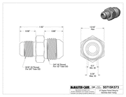 McMaster 50715K573 37 Degree Flared Fitting for Stainless Steel Tubing Straight Reducer for 1/2" Tube OD x 3/8" Tube OD