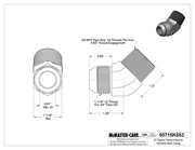 McMaster 50715K653 37 Degree Flared Fitting for Stainless Steel Tubing 45 Degree Adapter for 3/4" Tube OD x 3/4 NPT Male