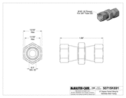 McMaster 50715K691 37 Degree Flared Fitting for Stainless Steel Tubing Straight Connector with Swivel, for 3/8" Tube OD