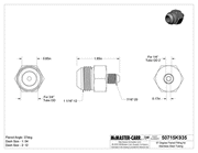 McMaster 50715K935 37 Degree Flared Fitting for Stainless Steel Tubing Straight Reducer for 3/4" Tube OD x 1/4" Tube OD