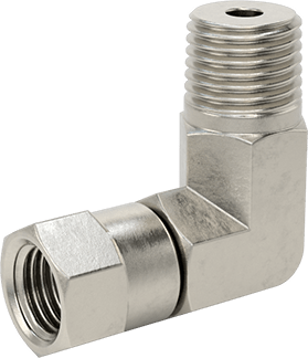 McMaster 50715K945 37 Degree Flared Fitting for Stainless Steel Tubing 90 Degree Swivel Adapter for 1/4" Tube OD x 1/4 NPT Male