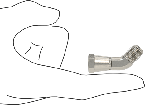 McMaster 50715K946 37 Degree Flared Fitting for Stainless Steel Tubing 45 Degree Elbow Adapter for 1/4" OD Tube x Female Tube