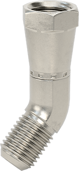 McMaster 50715K946 37 Degree Flared Fitting for Stainless Steel Tubing 45 Degree Elbow Adapter for 1/4" OD Tube x Female Tube