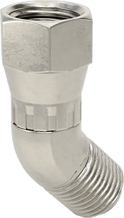 McMaster 50715K965 37 Degree Flared Fitting for Stainless Steel Tubing 45 Degree Elbow Adapter for 3/8" OD Tube x Female Tube