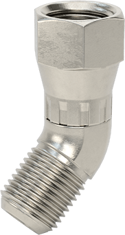 McMaster 50715K965 37 Degree Flared Fitting for Stainless Steel Tubing 45 Degree Elbow Adapter for 3/8" OD Tube x Female Tube